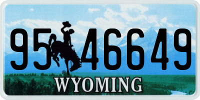 WY license plate 9546649