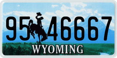 WY license plate 9546667