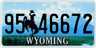 WY license plate 9546672