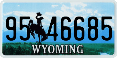 WY license plate 9546685