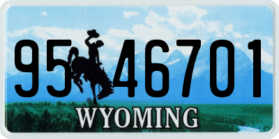 WY license plate 9546701