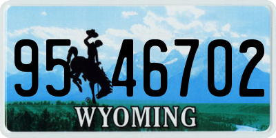 WY license plate 9546702