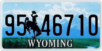 WY license plate 9546710
