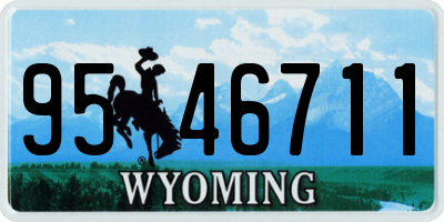 WY license plate 9546711