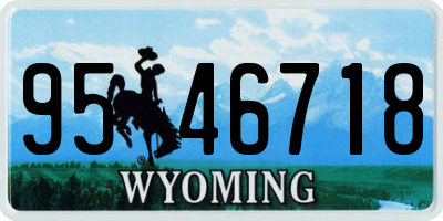 WY license plate 9546718