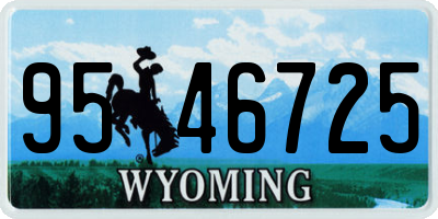 WY license plate 9546725