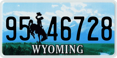 WY license plate 9546728