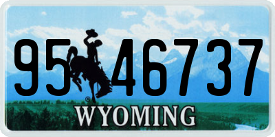 WY license plate 9546737