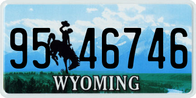WY license plate 9546746