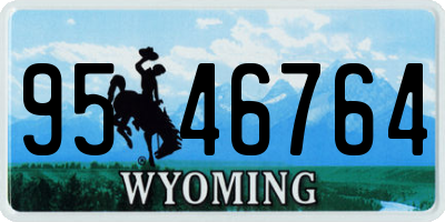 WY license plate 9546764