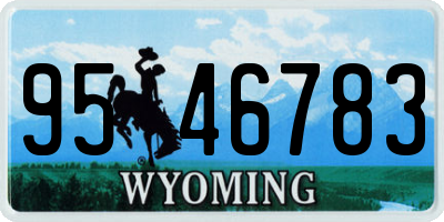 WY license plate 9546783