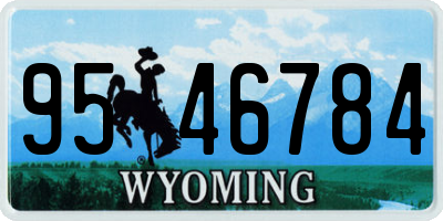 WY license plate 9546784