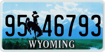 WY license plate 9546793