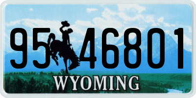 WY license plate 9546801