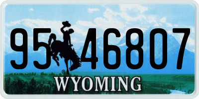 WY license plate 9546807