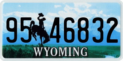 WY license plate 9546832