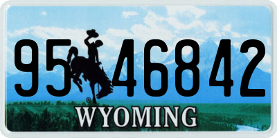 WY license plate 9546842