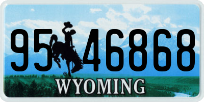 WY license plate 9546868