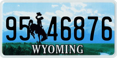 WY license plate 9546876