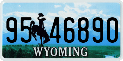 WY license plate 9546890