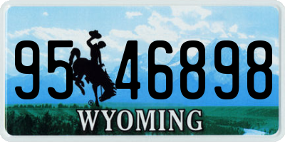 WY license plate 9546898