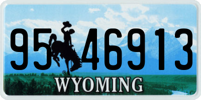 WY license plate 9546913