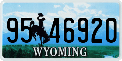 WY license plate 9546920