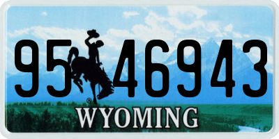 WY license plate 9546943