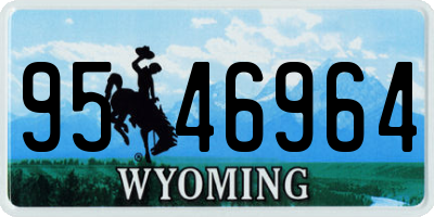 WY license plate 9546964