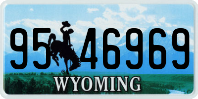 WY license plate 9546969