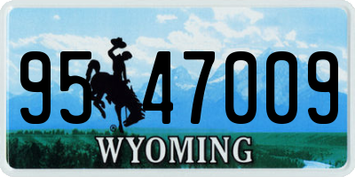 WY license plate 9547009