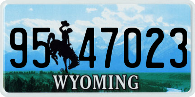 WY license plate 9547023