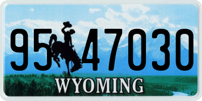WY license plate 9547030