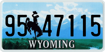 WY license plate 9547115