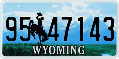 WY license plate 9547143