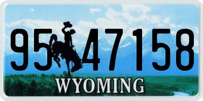 WY license plate 9547158