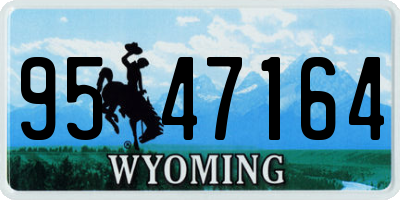 WY license plate 9547164