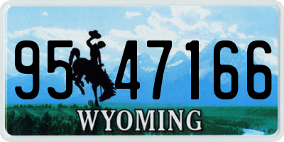 WY license plate 9547166