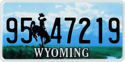 WY license plate 9547219