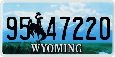 WY license plate 9547220
