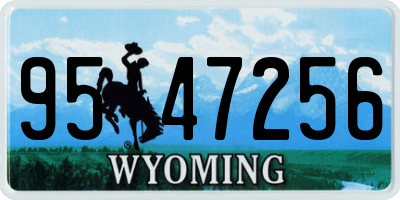 WY license plate 9547256