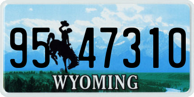 WY license plate 9547310