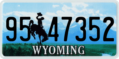 WY license plate 9547352