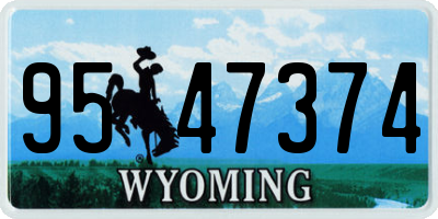 WY license plate 9547374