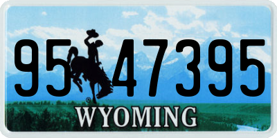 WY license plate 9547395