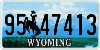 WY license plate 9547413