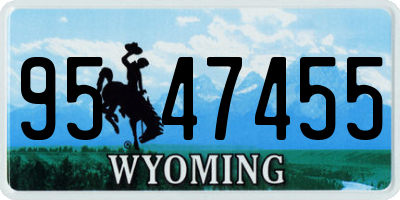 WY license plate 9547455