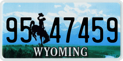 WY license plate 9547459