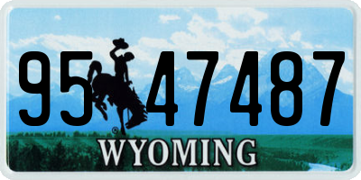 WY license plate 9547487