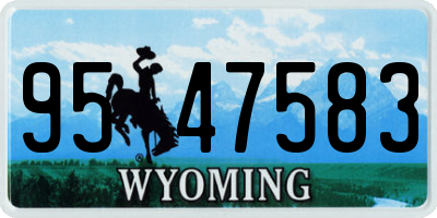 WY license plate 9547583